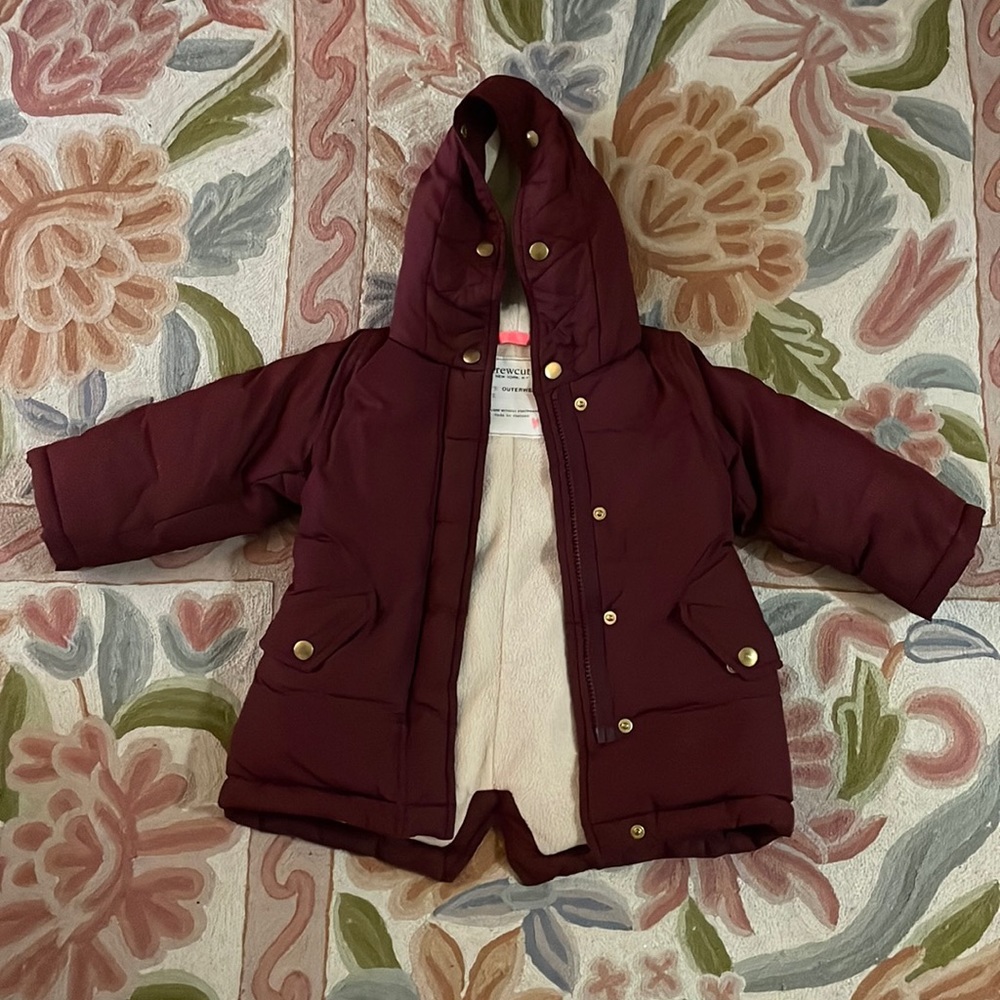 Crewcuts (JCrew) Unisex Maroon Winter Coat size 2